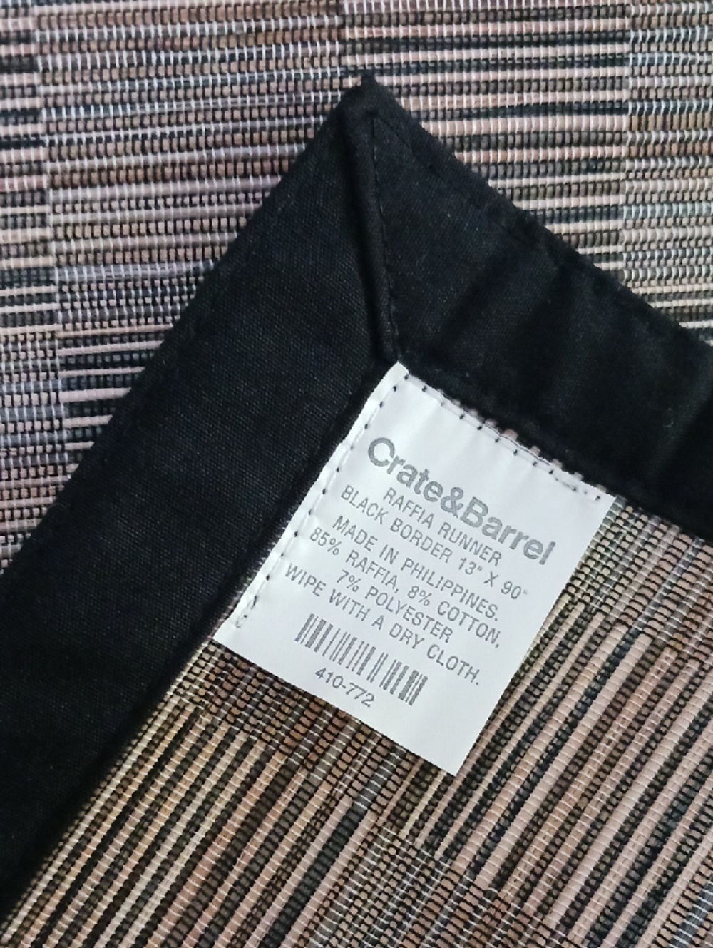 Crate & Barrel Woven Rafia/Cotton Texured Table Runner - Picture 7 of 9